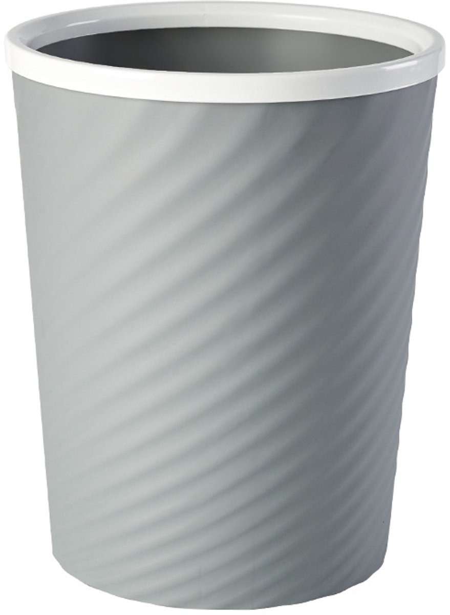 Kleine plastic prullenbak voor de badkamer, stevig en duurzaam, gemakkelijk schoon te maken, geschikt voor badkamers, wasruimtes, keukens, kantoren, kinderkamers, studentenkamers en slaapkamers, 10 liter-Grijs