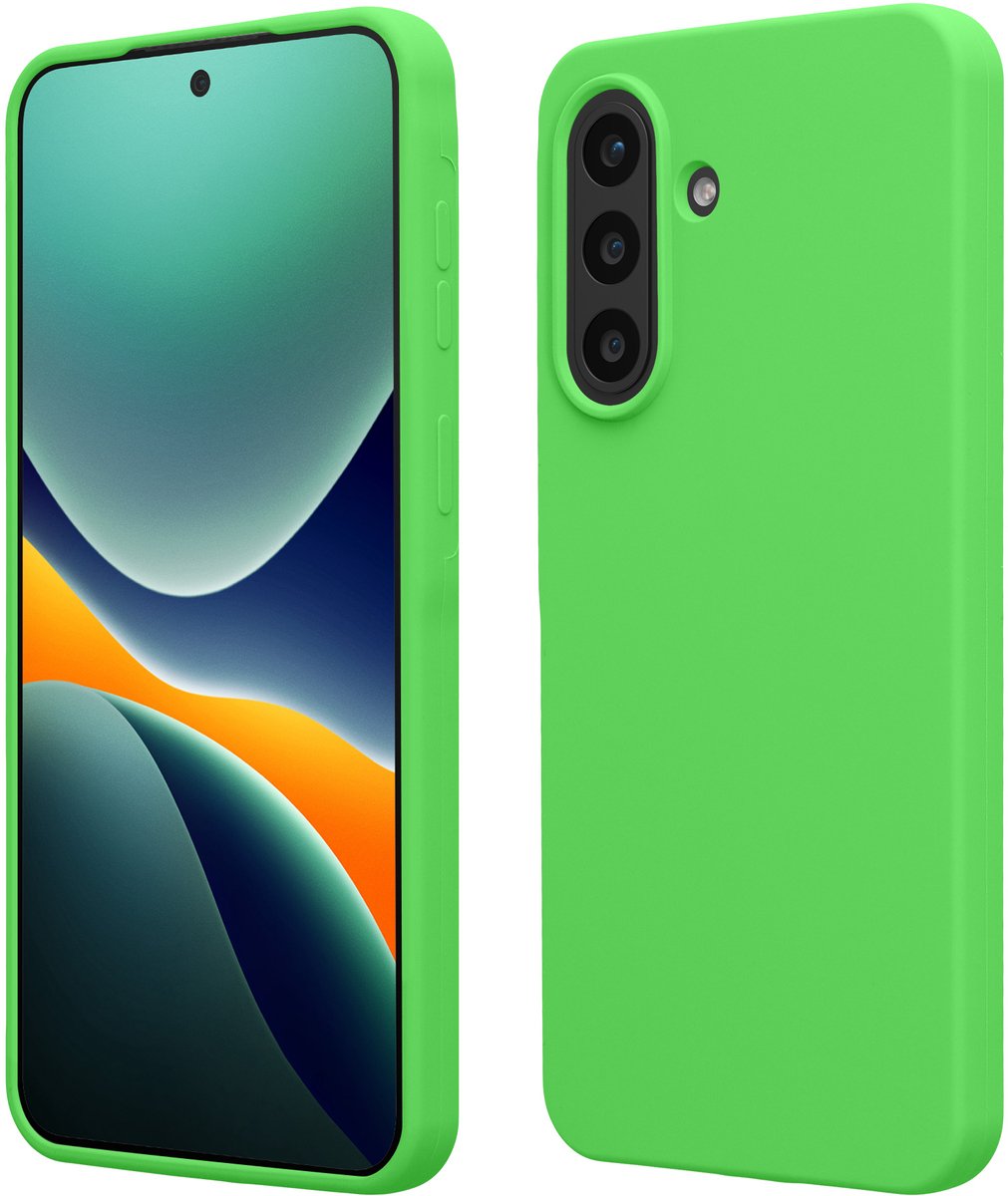 kwmobile telefoonhoesje geschikt voor Samsung Galaxy A57 5G - Hoesje met siliconen coating - Smartphone case in limoengroen