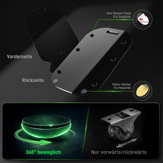 Keukenmachine Plank - Apparaat Glijder - Gemakkelijk Verplaatsen - Soepele Teflon Glijders - Op Maat Gemaakt - Zwart Hoogglans — afbeelding 3