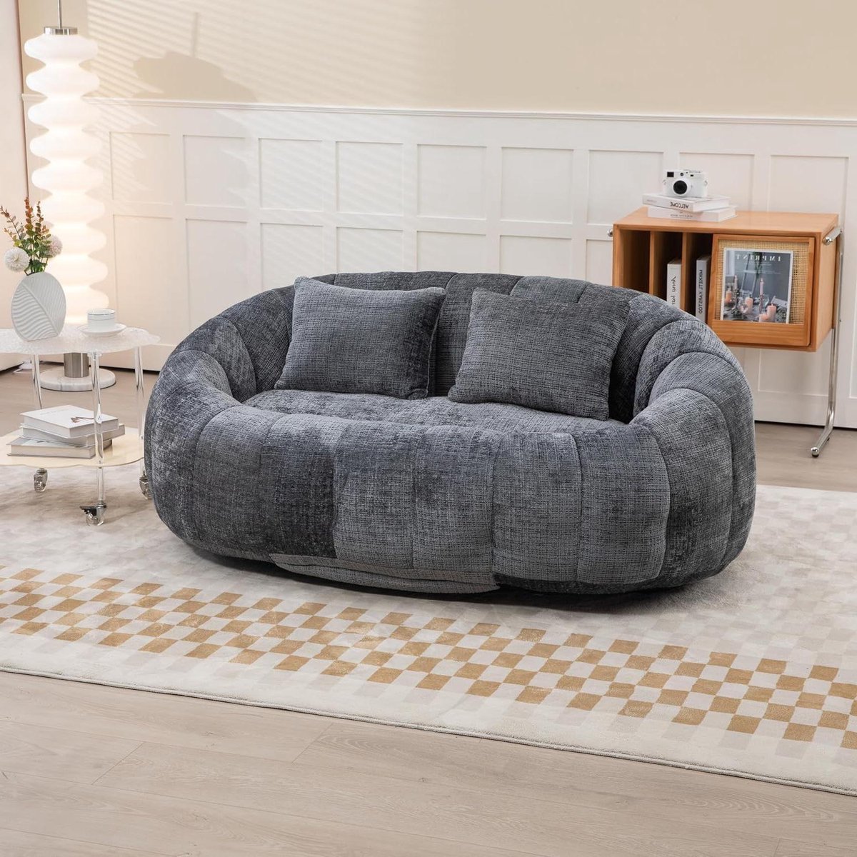 Zitzak Sofa - Luie Stoel - Ontspannen Zitten - Hoge Rug - 150 x 95 x 63 cm - Grijs