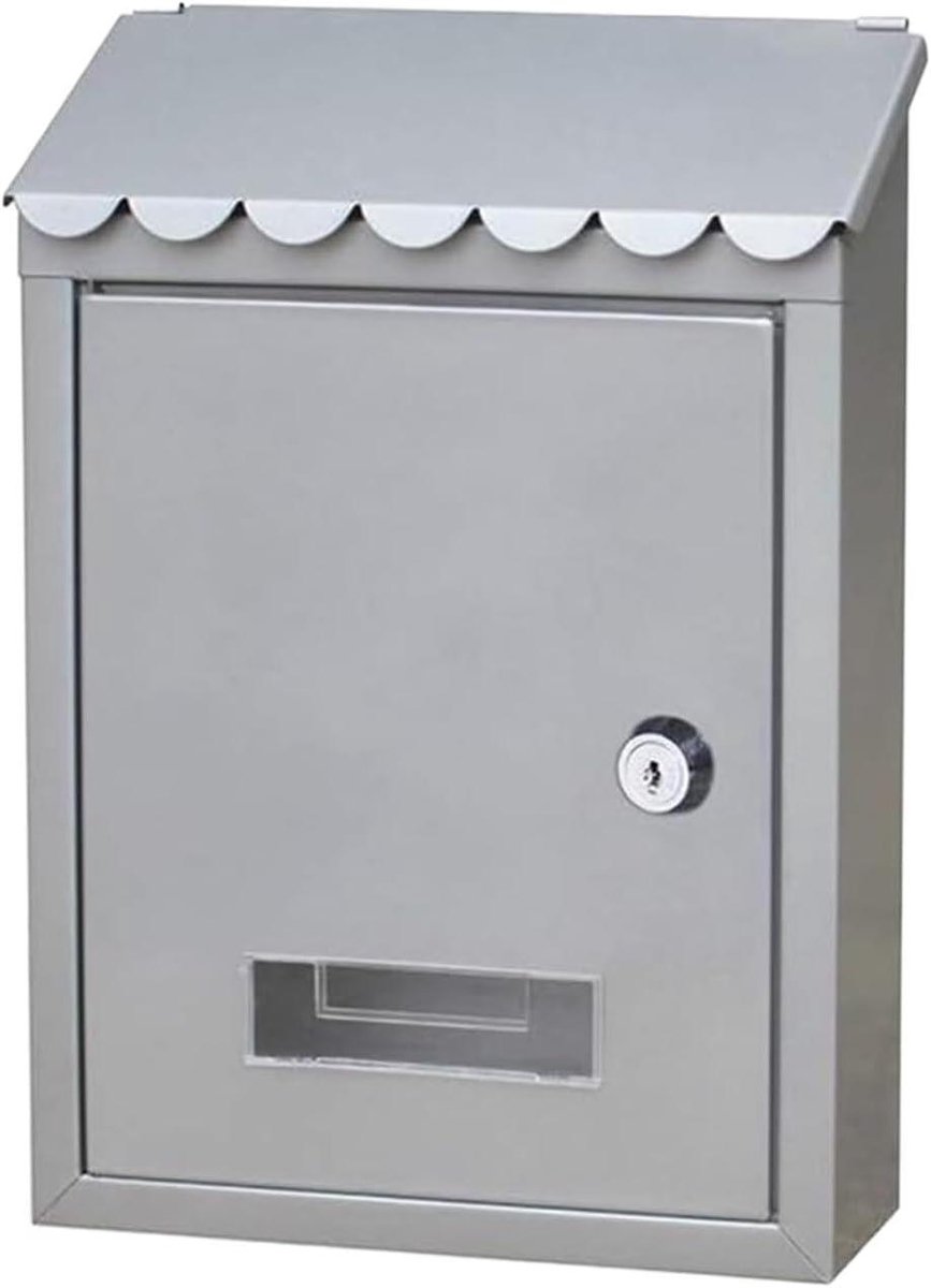 Brievenbus Muur - Postvak Afsluitbaar - Veilig Post Ontvangen - Met Kijkvenster - 21x65x30cm - Zilver