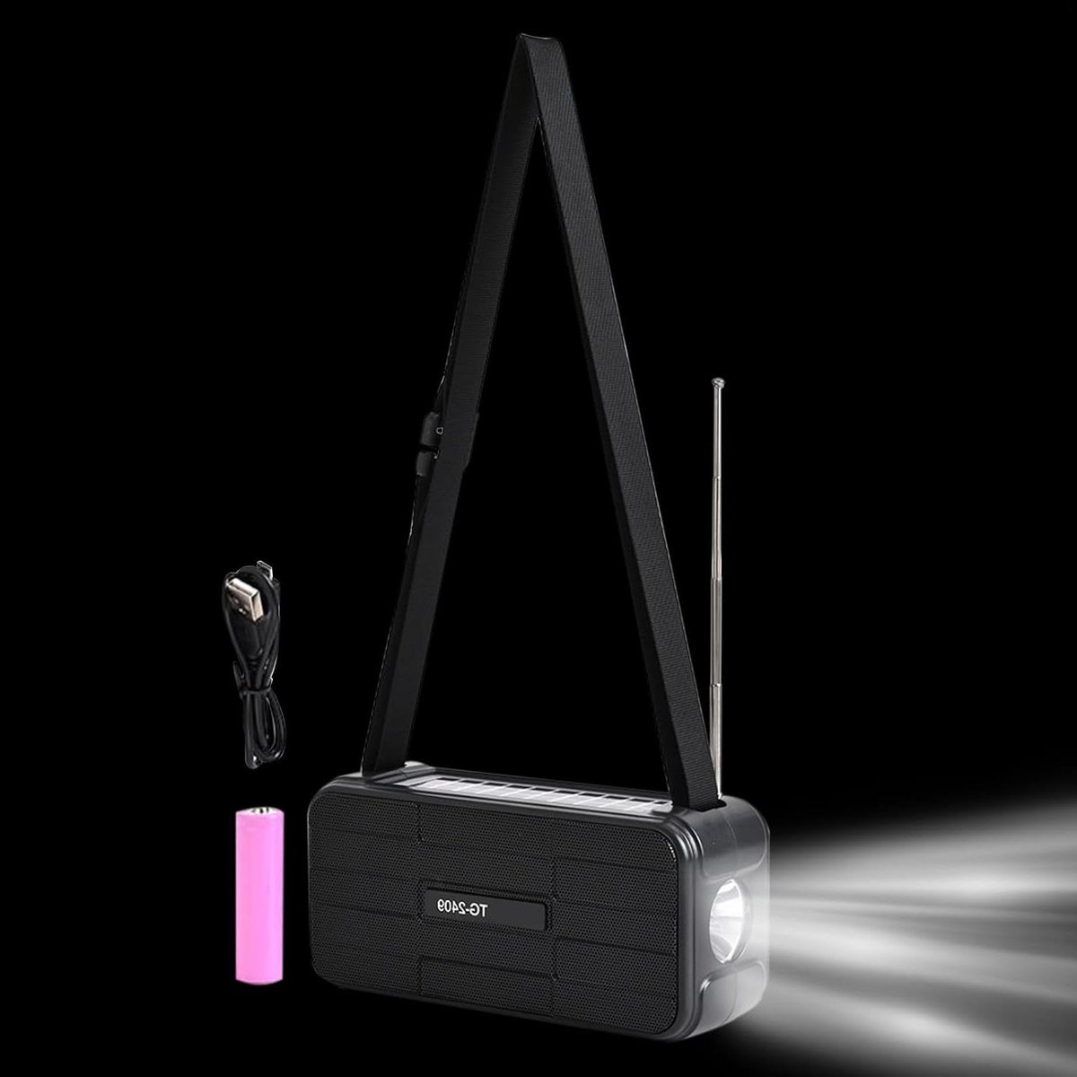 Zonne-energie Radio - Oplaadbare Speaker - Buitenactiviteiten Luisteren - Hybride Energiebronnen - 6.4 inch - Zwart