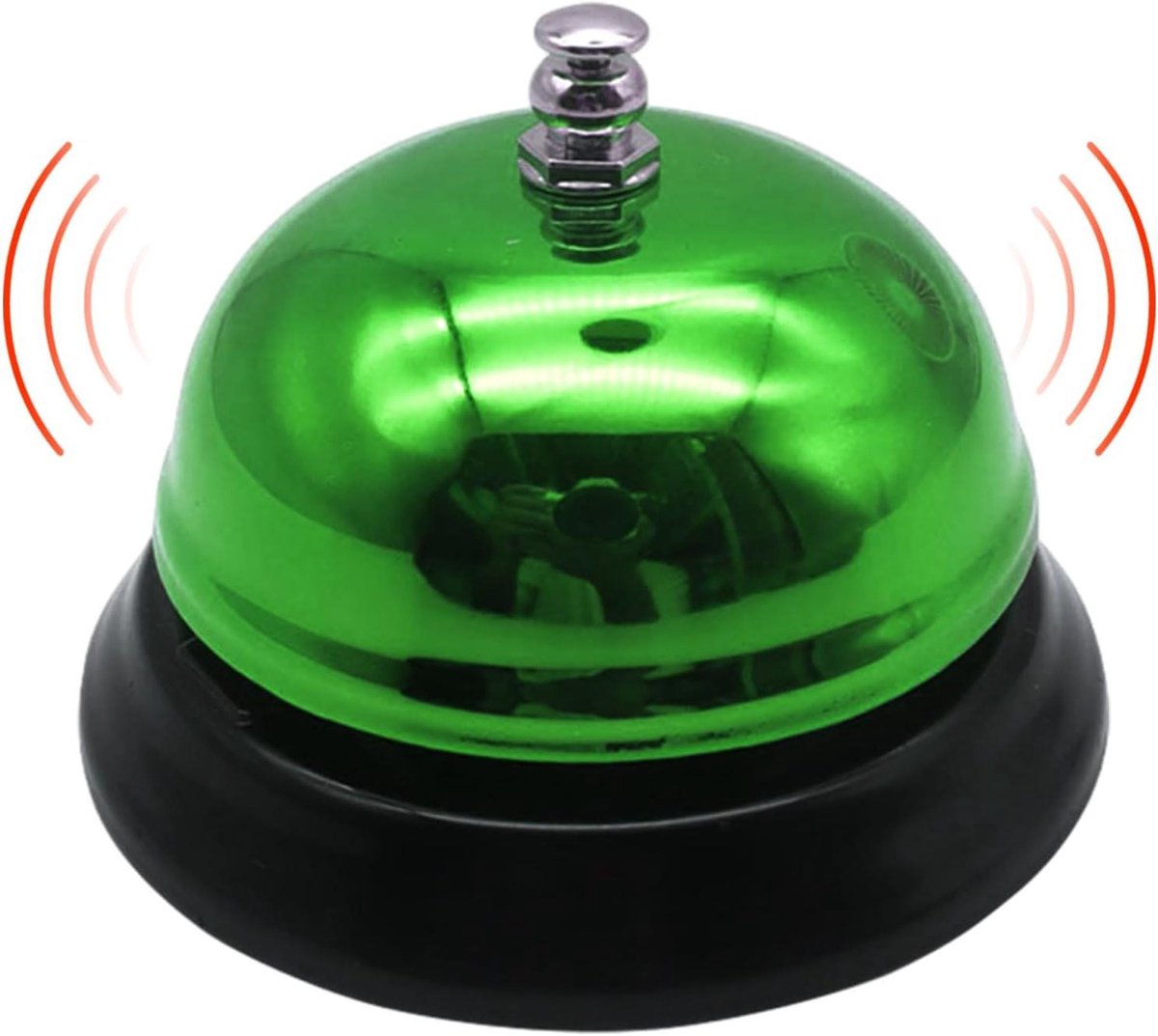 Servicebel Tafel - Drukknop Bel - Klantenservice Verbeteren - Volledig Metalen - 85mm Breed - Groene Bel