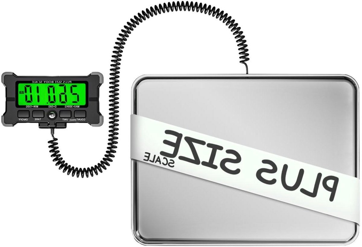 Persoonlijke Weegschaal - Lichaamsweegschaal Digitale - Gezondheid Meten - Extern Display - 38 x 30 cm - Zilver