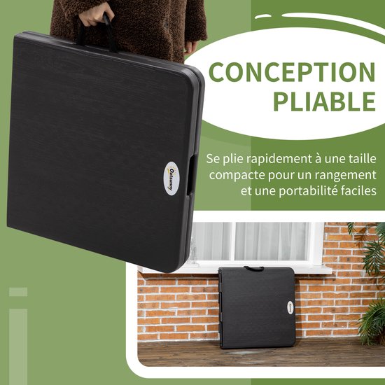 Verstelbare, opklapbare eettafel voor 4 personen – 74 cm hoog x 118 cm lang x 60 cm breed – donkergrijs — afbeelding 5