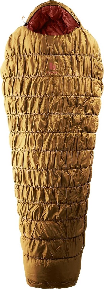 Synthetische Slaapzak - Mummie slaapzak - Kamperen en outdoor - Thermo Stretch Comfort - Tot 175 cm - Amandel-sequoia