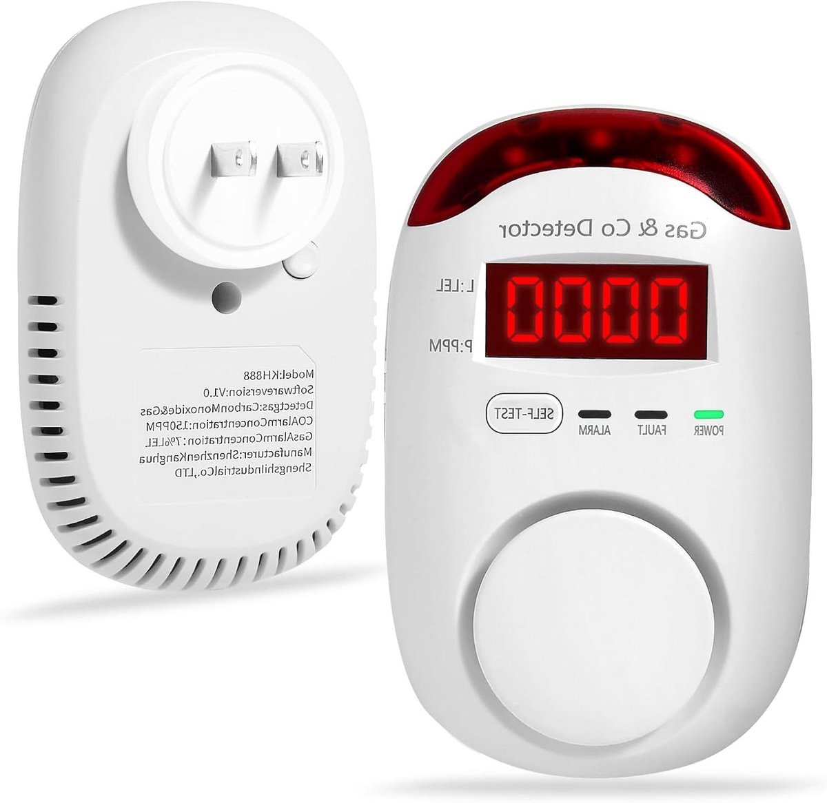 Gas en CO Detector - Alarm - Veiligheid Thuis - 2-in-1 Detectie - 85 dB Alarm - Wit