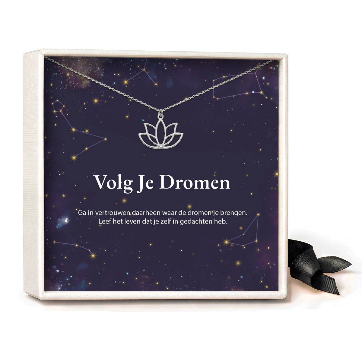 Pera Jewelry - 925 sterling zilveren Lotus ketting - Volg - Collier - Ketting Dames - Ketting met Hanger