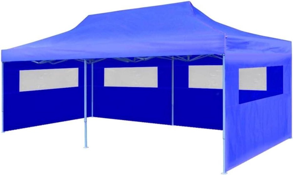 Pop-up Tent - Feesttent Gazebo - Buitenfeesten Organiseren - 100% Waterdicht Dak - 300x600 cm - Blauw