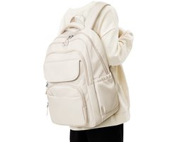 Leuke unisex rugzak, waterdichte rugzak voor de middelbare school, eenvoudige rugzak voor studenten, laptoprugzak voor op reis, lichtgewicht casual rugzak voor dagelijks gebruik, rugzak voor de onderbouw van de middelbare school, gebroken wit