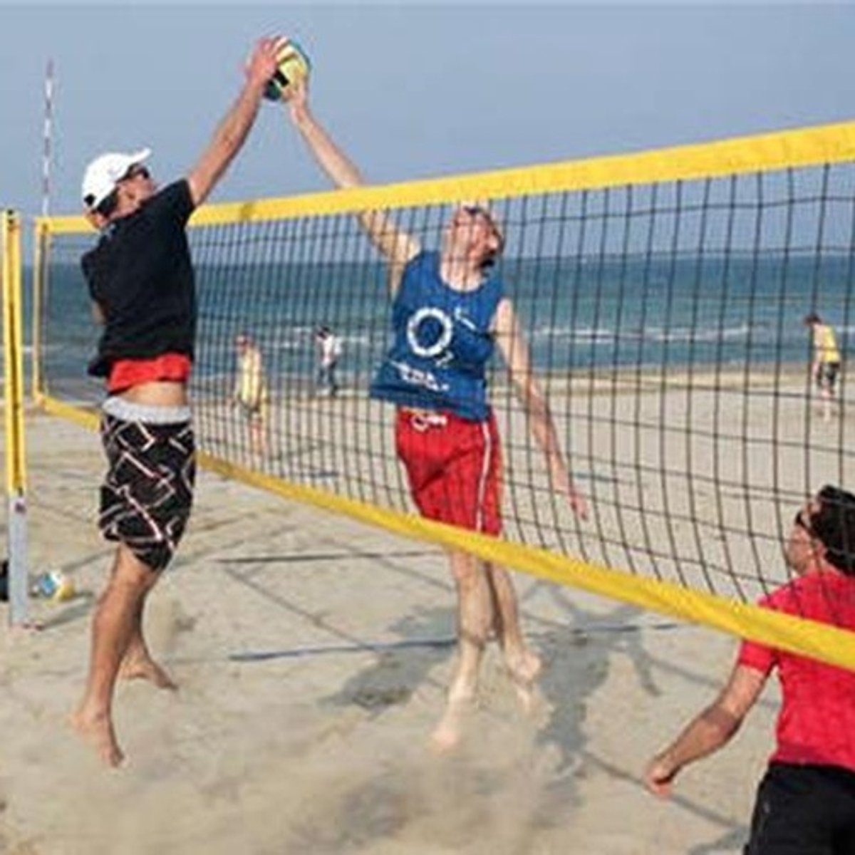 Sportec Beachvolleybalnet - 8,5 x 1 meter - geel/zwart