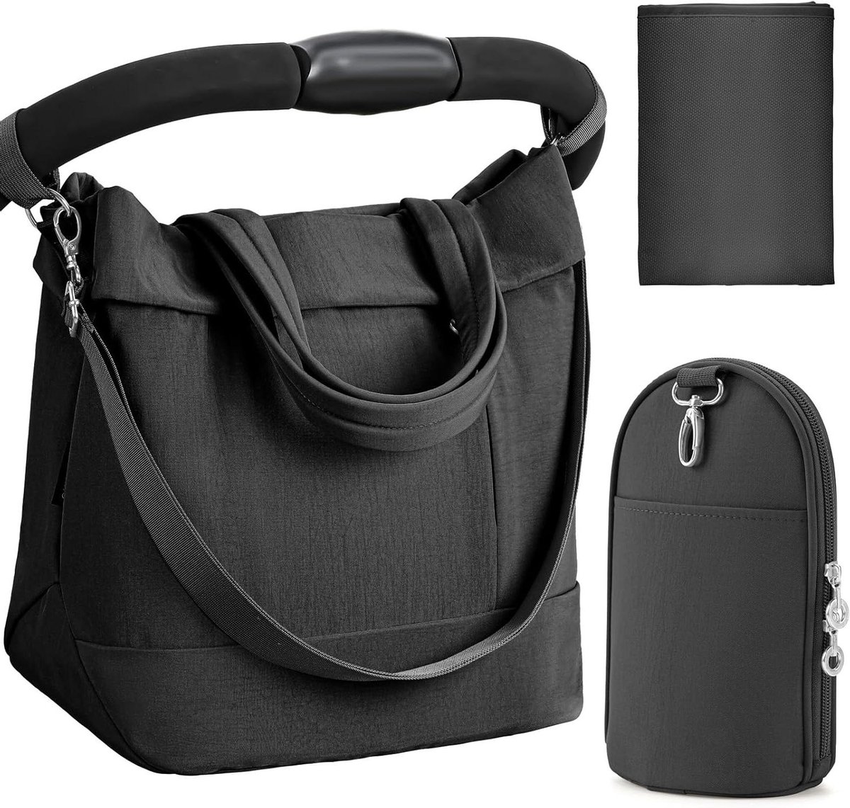 Luiertas Tote - Mama Tas - Outdoor Reizen - Veelzijdig Draagbaar - 39 cm - Zwart