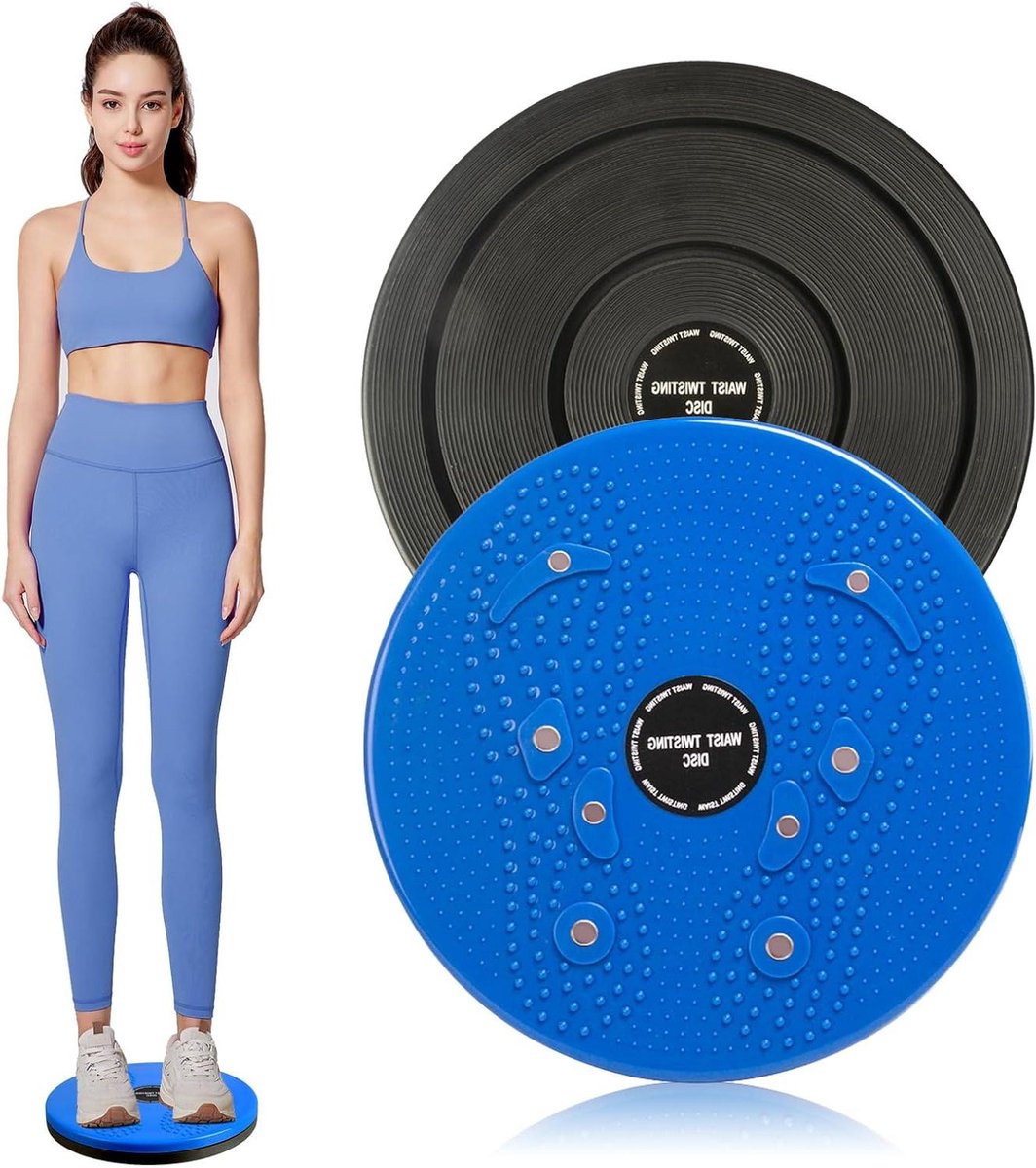 Twist Exercise Board - Waist Twister - Core Training - Voetmassage Functie - 25 cm Diameter - Blauw