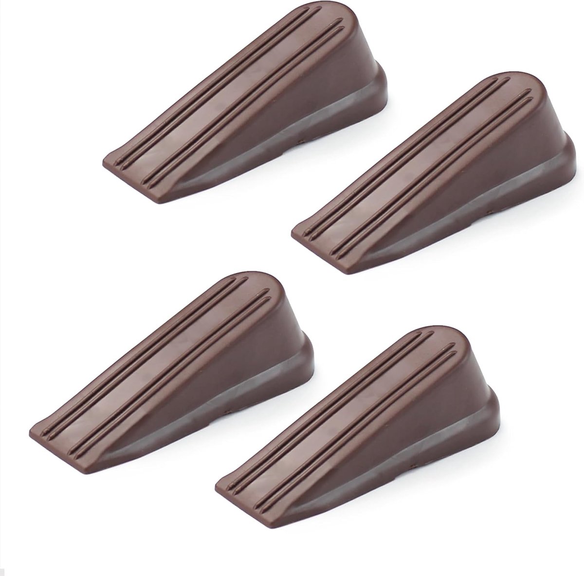 Stoppers zelfklevend – Set van 4, stootdempend, geluidsreducerend, meubels en muren beschermend (Rubber bruin)