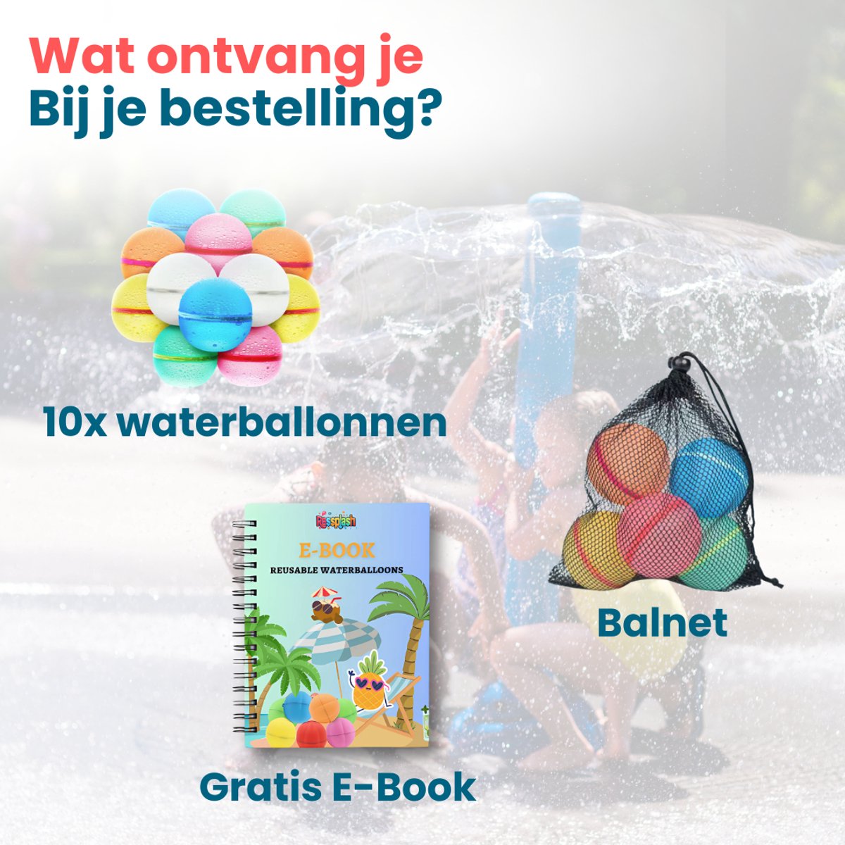Ressplash® 10 Herbruikbare Waterballonnen - 10 stuks - Gratis E-Book - Bekend van TikTok - Waterballonnen zelfsluitend - Zwembadspelletjes - Zwembadspeelgoed - Waterbal - waterspeelgoed - Zwembad — afbeelding 8