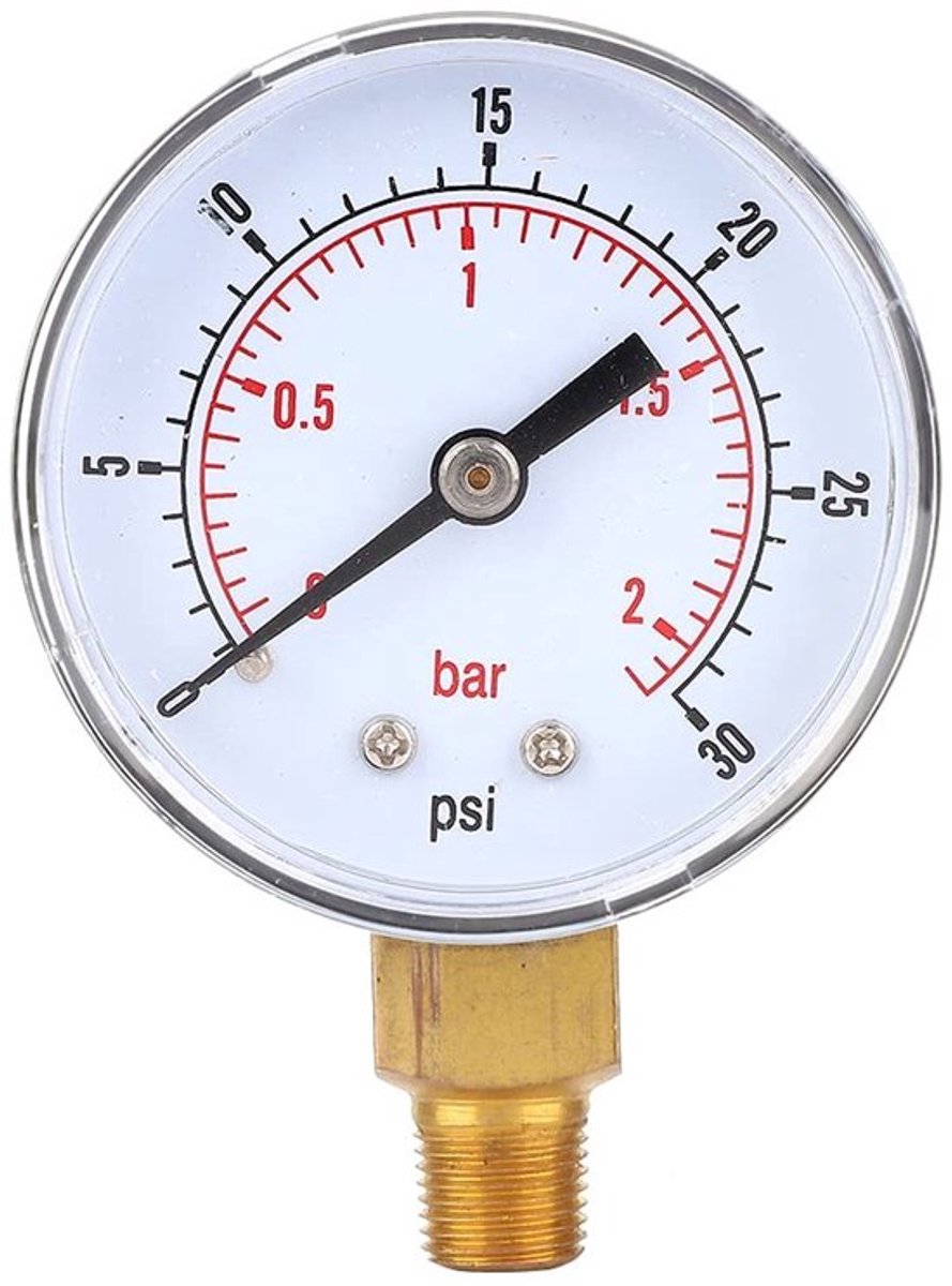Mechanische Drukmeter 1/8“ Bspt Manometer voor Luchtolie en Water