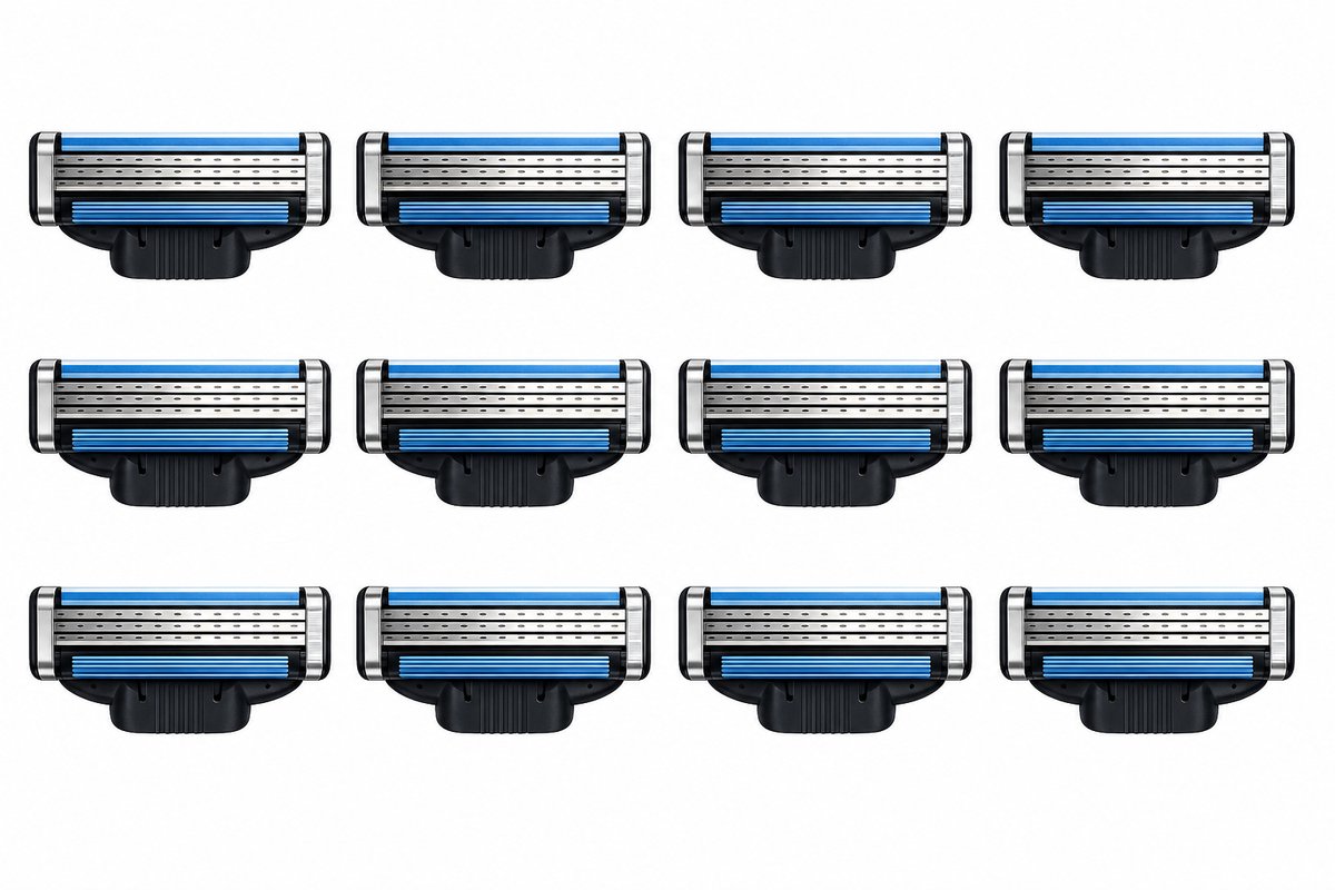 Scheermesjes 12 stuks - Scheermesjes - Geschikt voor Gillette Mach 3 Houder - Voor Een Gladde Huid - Scheermesje - Navulmesjes - Voordeelverpakking