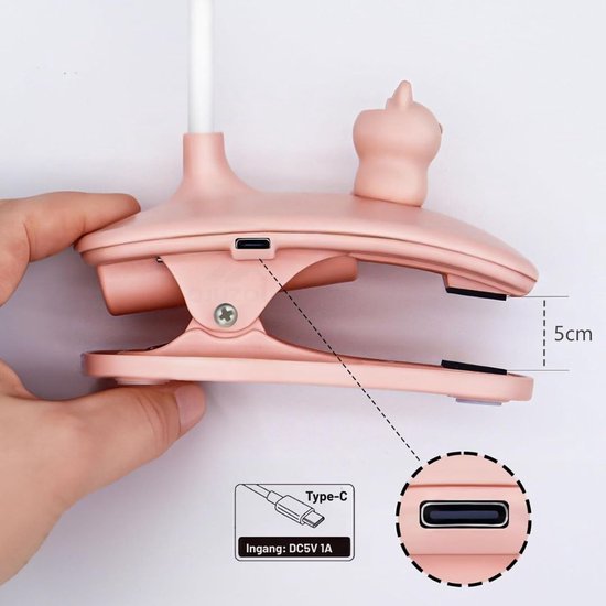 CRLYN® Bureaulamp Kinderkamer - Bureaulamp Roze - Tafellamp Kinderkamer - Wit — afbeelding 4