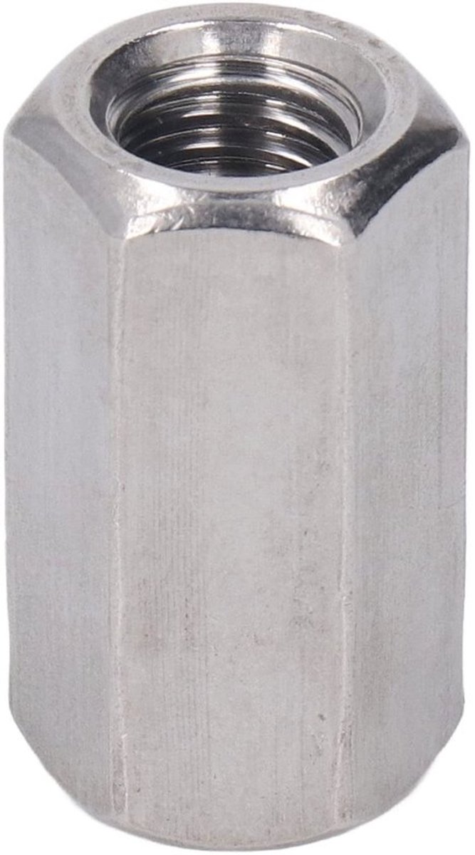 Store_8 - Zeskantkoppelingsmoer - Metrisch - Roestvrij staal - Zilver