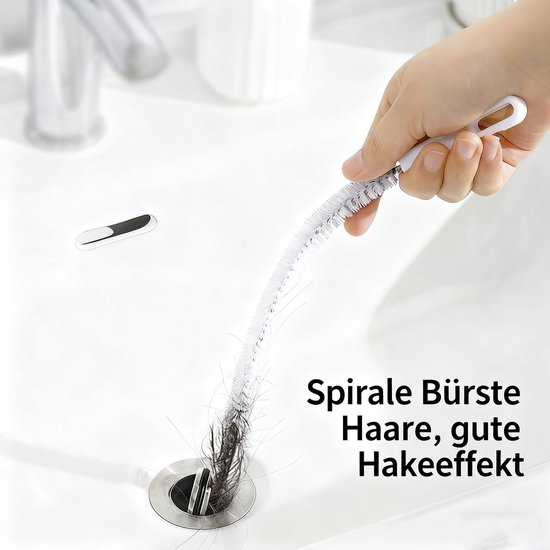 Afvoerreiniger, spiraal, afvoerreiniging, herbruikbare afvoerslang, 50 cm, extra sterk, reinigingshaak voor badkuipen, afvoeren, wastafels en rioolbuizen, 2 stuks (oranje) — afbeelding 2