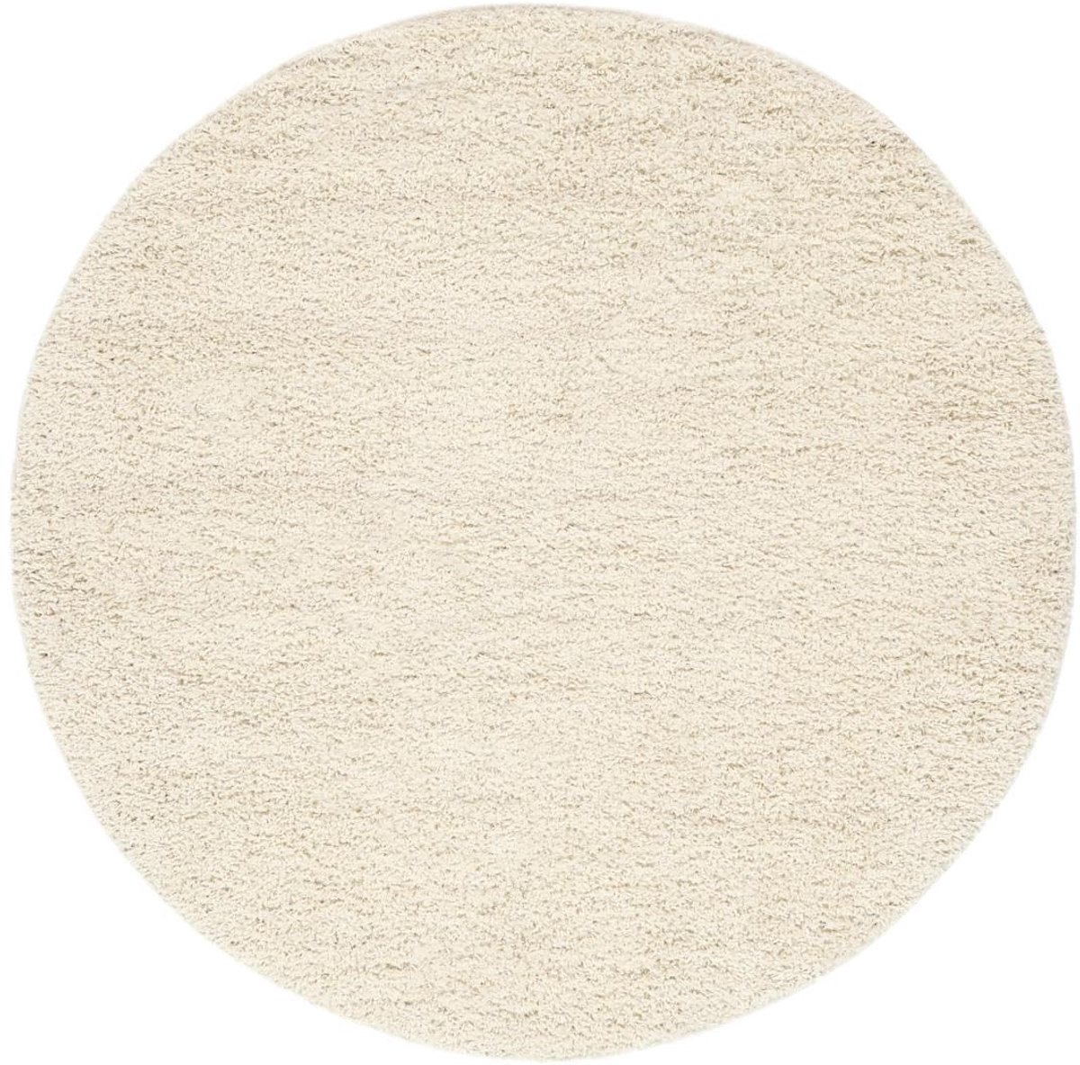 Aris, Vloerkleed, Moderne, Ø 150 cm, Rond, Hoogpolig, Woonkamer, Slaapkamer, Alleen chemisch reinigen, Off Wit
