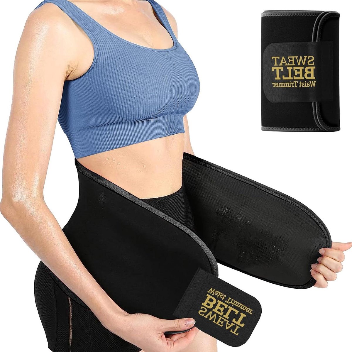 Waist Trainer - Buikband Trimmer - Sporten en Fitness - Verhoogt Zweetproductie - Unisex - Zwart