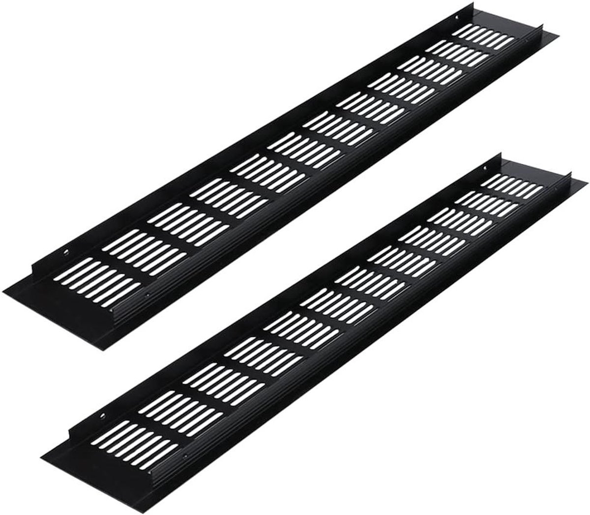 Ventilatierooster Deksel - Ventilatiehoes - Luchtcirculatie Verbeteren - Aluminiumlegering - 80 mm x 500 mm - Zwart