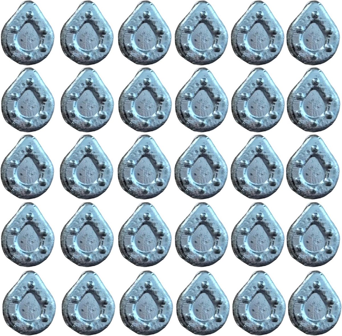 Inline Hengel Loodset - Vissen Zinker Drop Shot - Basisvissen Oceaanboot - Vlakke Ovale Vorm - 30 x 20 gram
