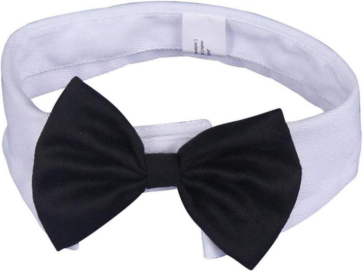 Huisdier Strik - Honden Accessoire - Feestelijke Gelegenheid - Verstelbare Sluiting - Maat S (26-30cm) - Wit