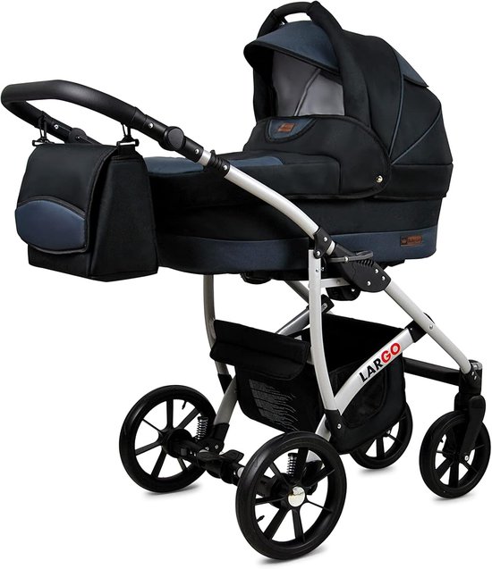 Kinderwagen 3-in-1 Reiswieg Autostoel Inclusief Regenhoes Voetenzak van Merkloos — afbeelding 4