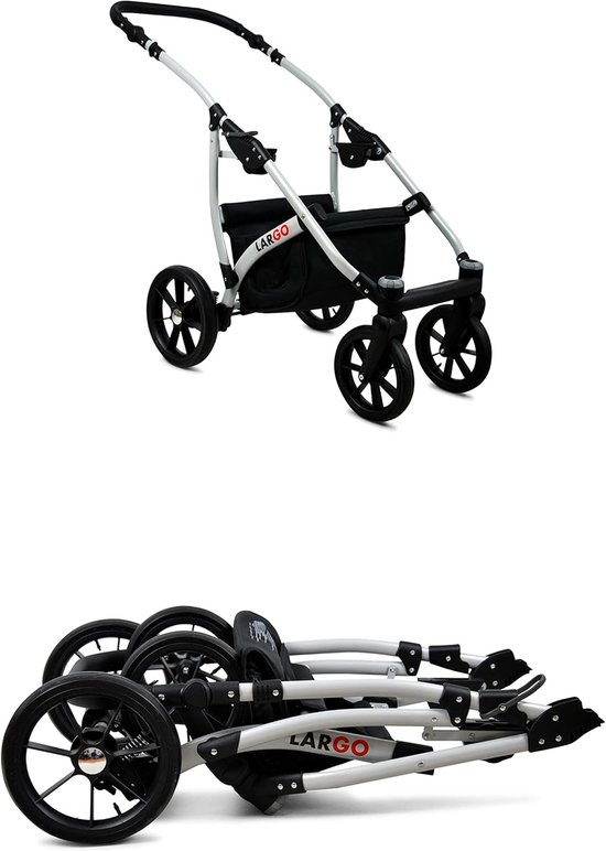 Kinderwagen 3-in-1 Reiswieg Autostoel Inclusief Regenhoes Voetenzak van Merkloos — afbeelding 5