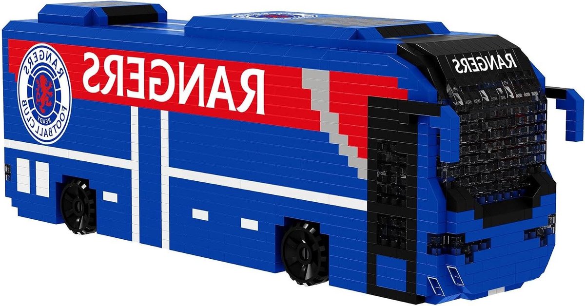 Voetbal Bus Bouwset - Miniatuur Voertuig Constructiespeelgoed - Hobby Bouwen - Gedetailleerd Model - 23 cm - Blauw