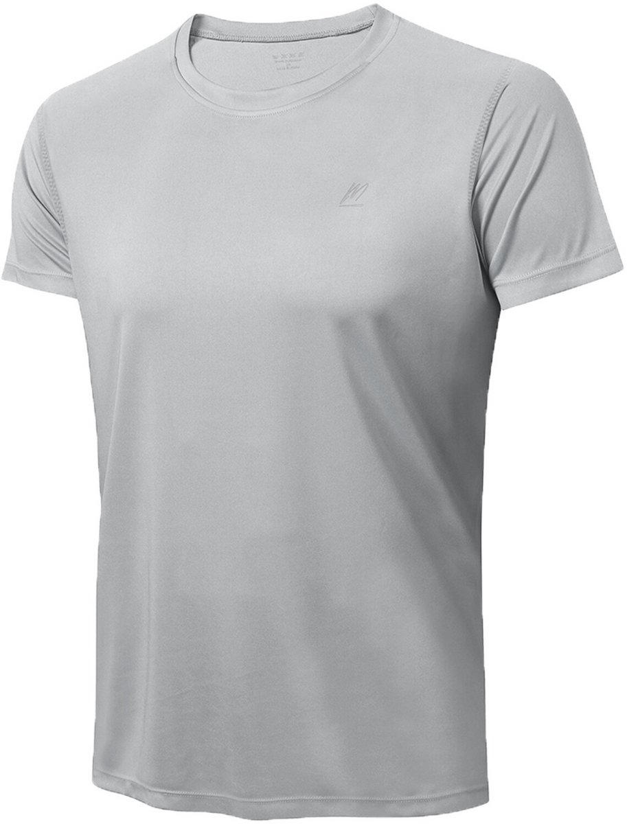 UV-beschermend T-shirt voor heren UPF 50+ rashguard met korte mouwen sporttop voor buitenactiviteiten zoals surfen. Grijs
