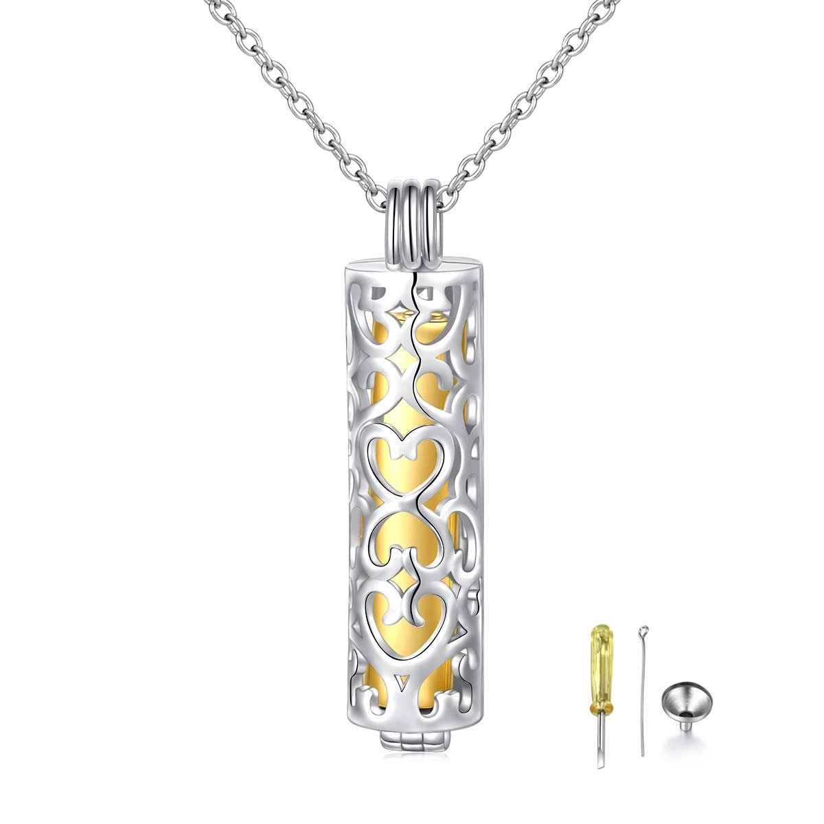 sterling zilver vuurgrafenis urn memorial hanger halsketting druppel druppel hart kruis cilindrisch met holle sieraden zonnebloemzak aandenken