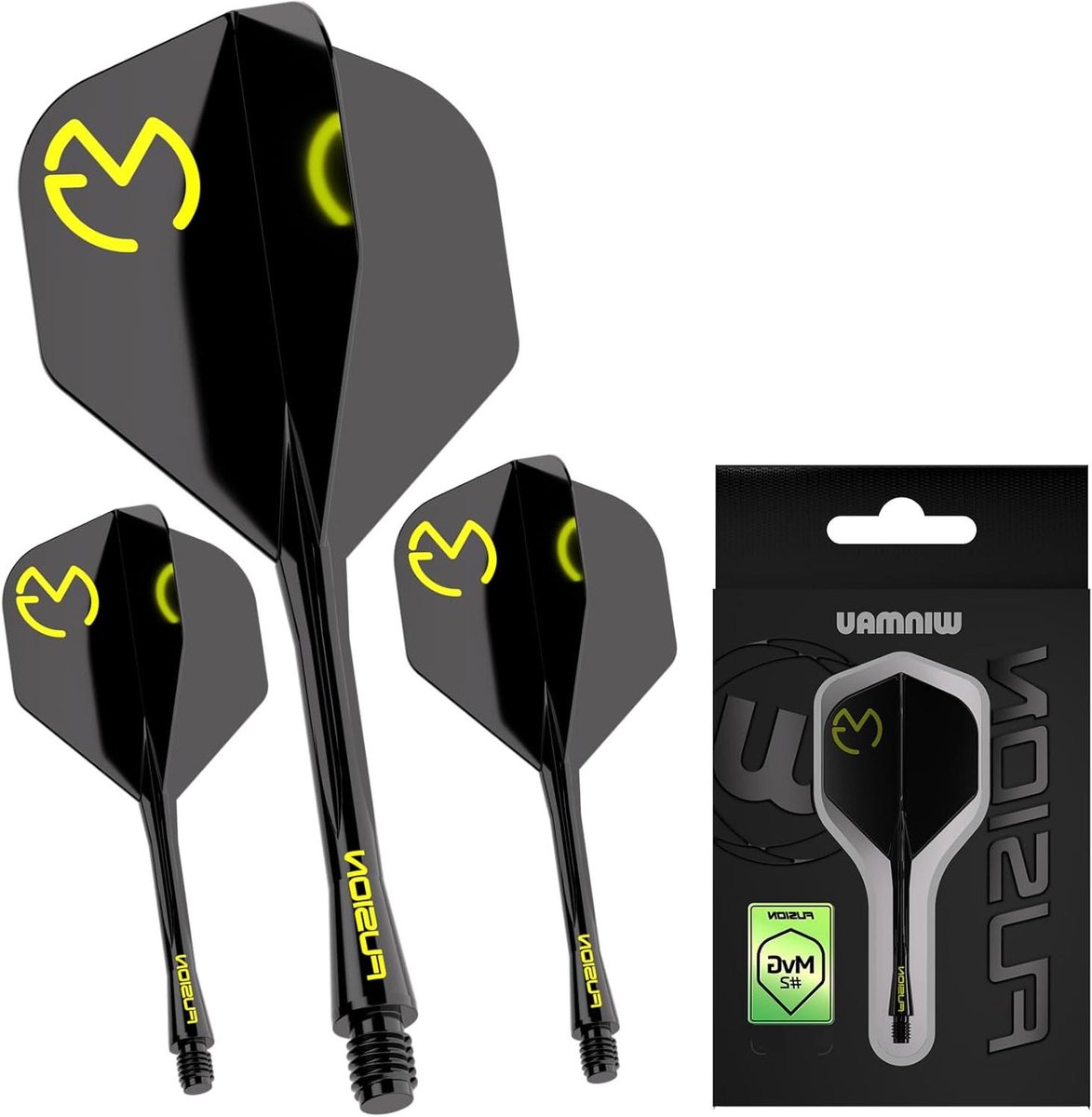 Dart Flights Systeem - Geïntegreerd Vleugel en Schacht - Dartspel Verbeteren - Perfect 90-graden Vleugelontwerp - Intermediate Lengte
