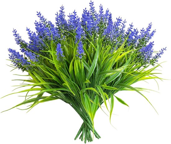 Kunstlavendel Bundels - Nep Lavendel Planten - Balkon Decoratie - Weerbestendig UV-bestendig - 35 cm - Paars