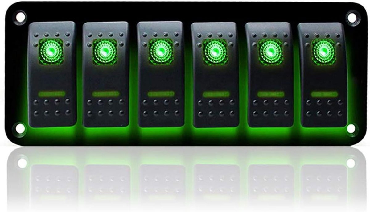 Schakelpaneel met LED - Tuimelschakelaar paneel - Bedienen van apparaten - IP65 waterdicht - 19.5 x 10 x 8 cm