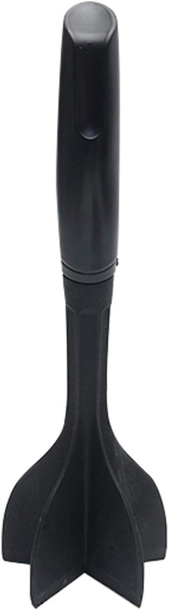 Hamburgervlees Chopper - Gehaktmolen Vleesstamper - Snel Vlees Hakken - Vijf Gebogen Snijders - 25 cm - Zwart