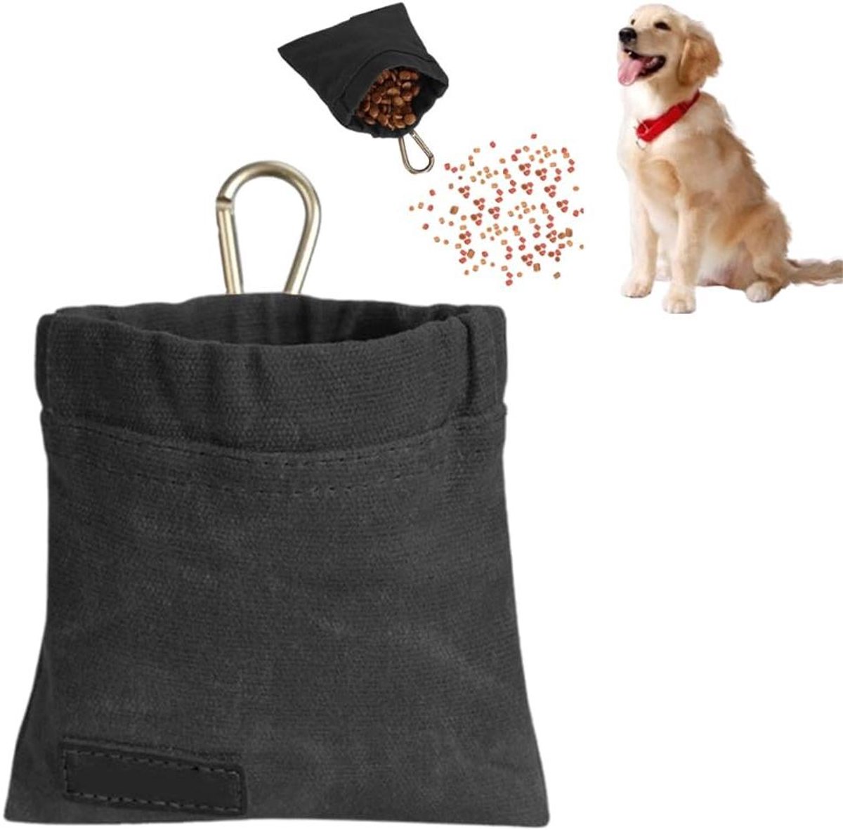 Hondentrainingstas - Snacktas Hond - Hondentraining - Zelfdichtend Ontwerp - 126 x 114 cm - Zwart