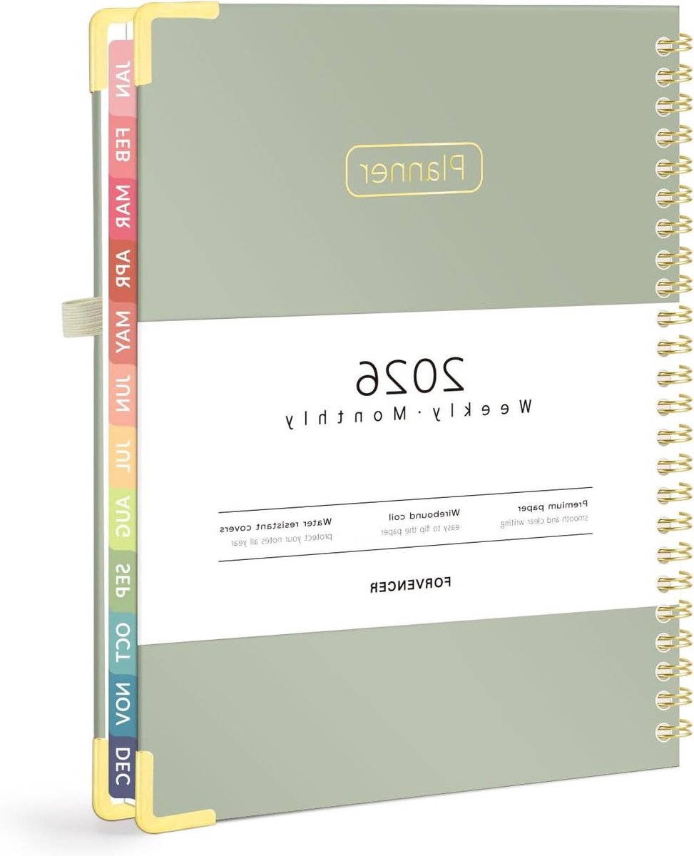 Planner 2025 - Agenda Kalender - Dagelijks Organiseren - Stevige Hardcover Kaft - 15 x 20 cm - Olijfgroen