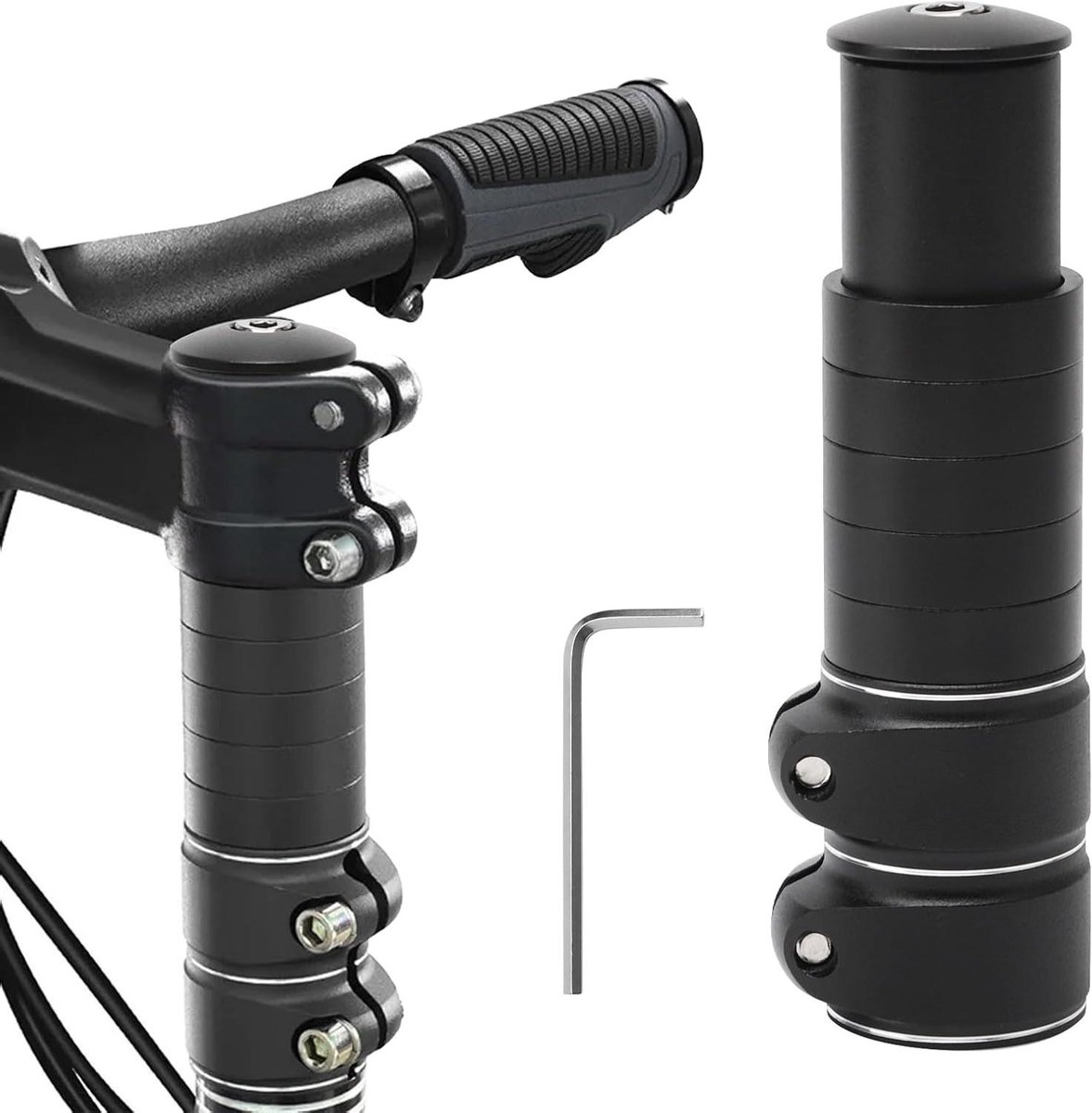 Fietsstuurverhoging - Stuurverhoger Fiets - Comfortabel Fietsen - Verstelbare Hoogte - 286 MM - Zwart