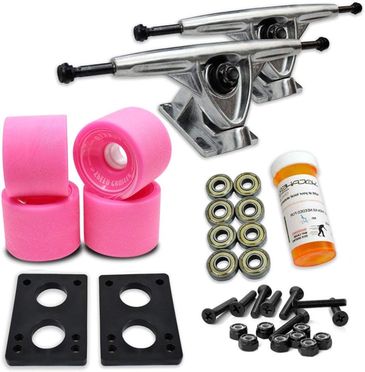 Longboard Truck Wielen Set Skateboard Onderdelen Cruisen & Skaten Reverse Kingpin Trucks 71 mm Wielen