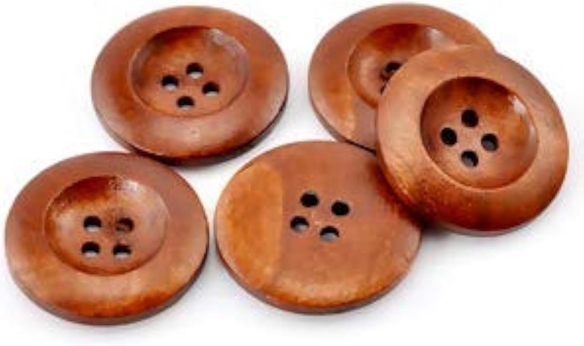 Knopen 25 mm rond 4 gaten knop bruin gelazuurde knop 4-gaats knopen mantelknopen jasknopen knopen voor knutselen naaien