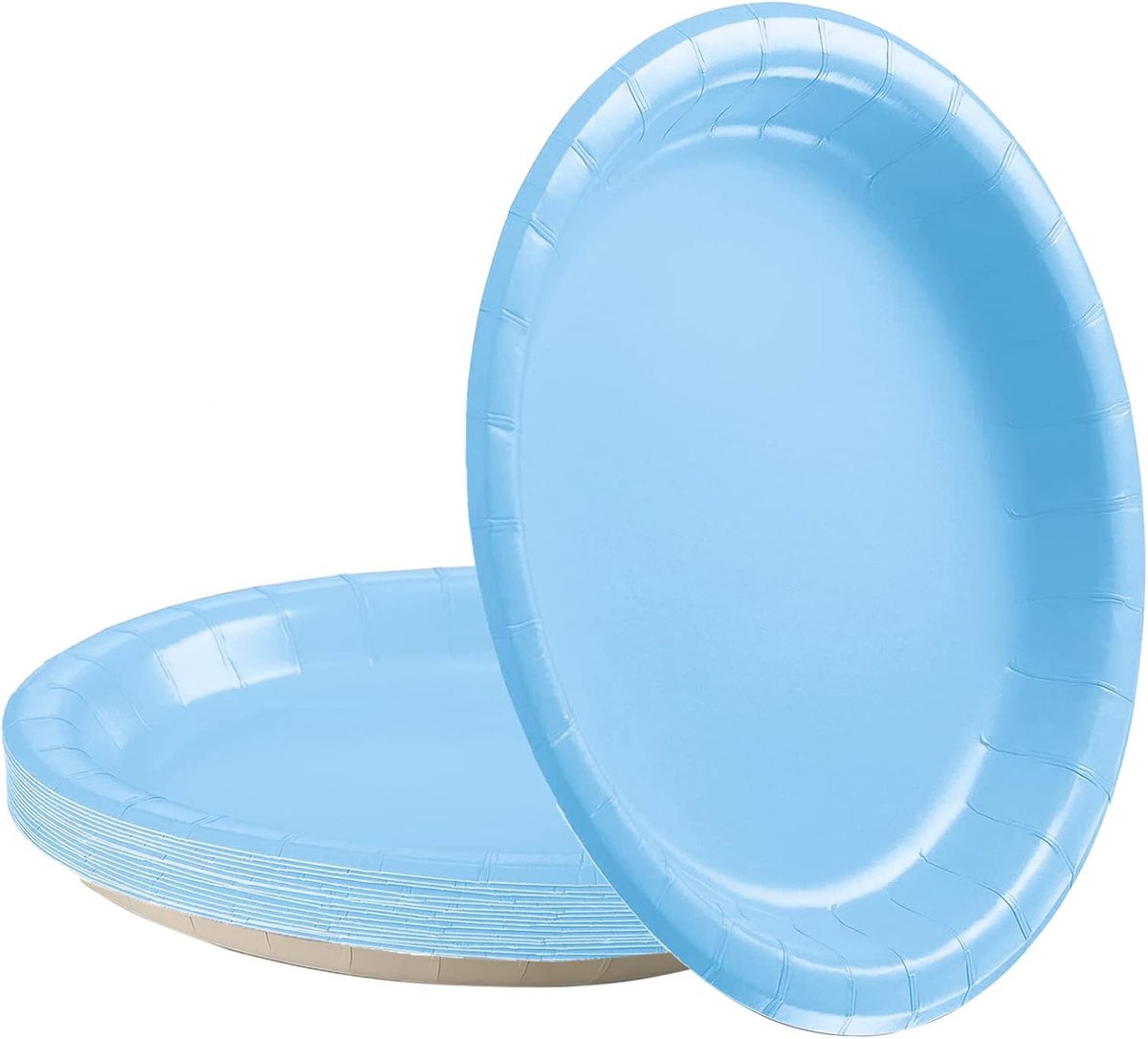 16 Stuks Lichtblauwe Party Papieren Borden 7 inch, Lichtblauw Party Servies Decor Pasen PaleBlue Papieren Platen Wegwerp Dessert Plaat voor Kinderen Verjaardag Xmas Baby Shower Bruiloft Frozen