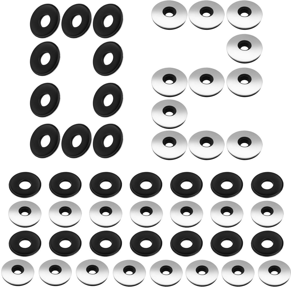 Platte sluitringen - Afdichtringen Neopreen ringen - Lekkages Voorkomen - EPDM Afdichting - M63 x 16 mm - Zilverkleurig