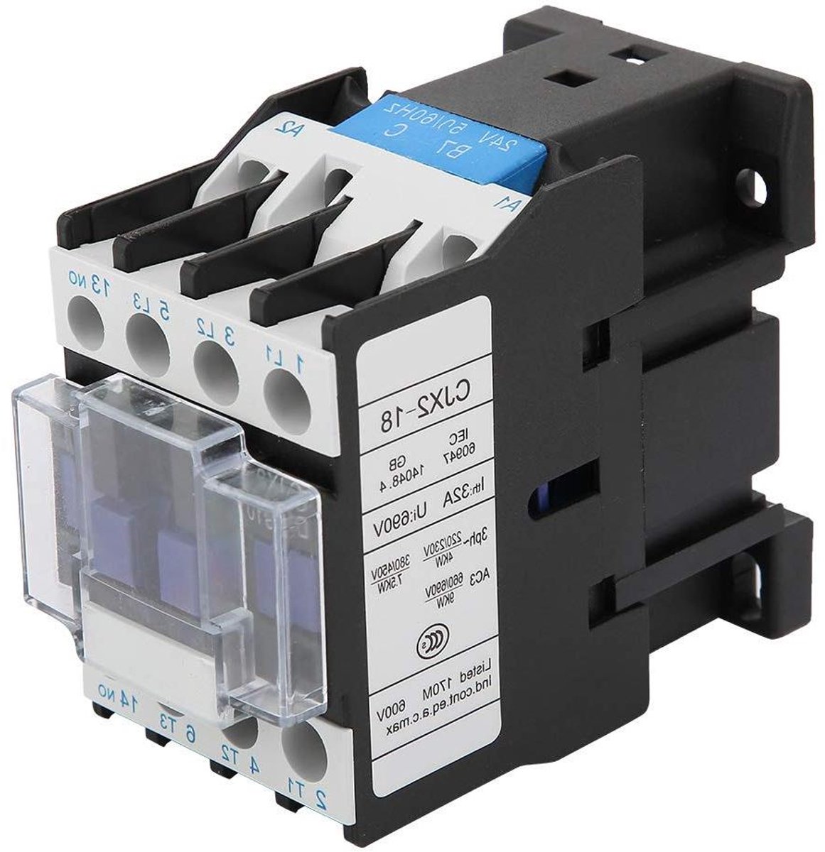Elektrische Contactor - Magneetschakelaar - Stroom Schakelen - Industriële Toepassing - 18A 24V AC - Zwart