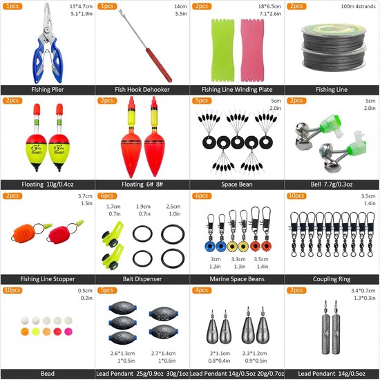 Visuitrusting Set - Hengel Accessoires - Vissen - 141 Delige Kit - 1.2 kg - Niet gespecificeerd — afbeelding 3