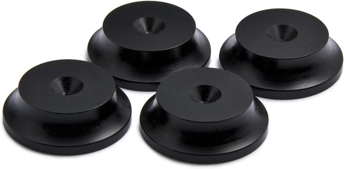 Luidspreker Onderleggers - Speaker Pads - Hifi Geluid Verbeteren - Massief Aluminium - 20 mm diameter - Zwart