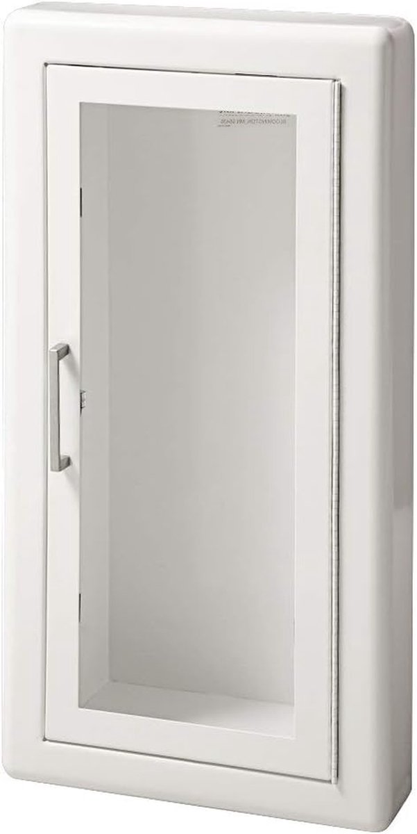 Brandblusser Kabinet - Brandblusserkast Glas - Veiligheid Thuis - Volledig Glas - 15 x 36 x 69 cm - Wit