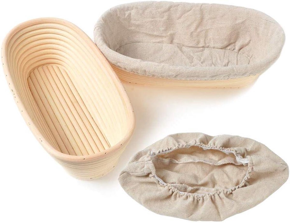 Rijsmandjes Brood - Banneton Broodvorm - Brood Bakken - Natuurlijk Rotan - 28 cm - Beige